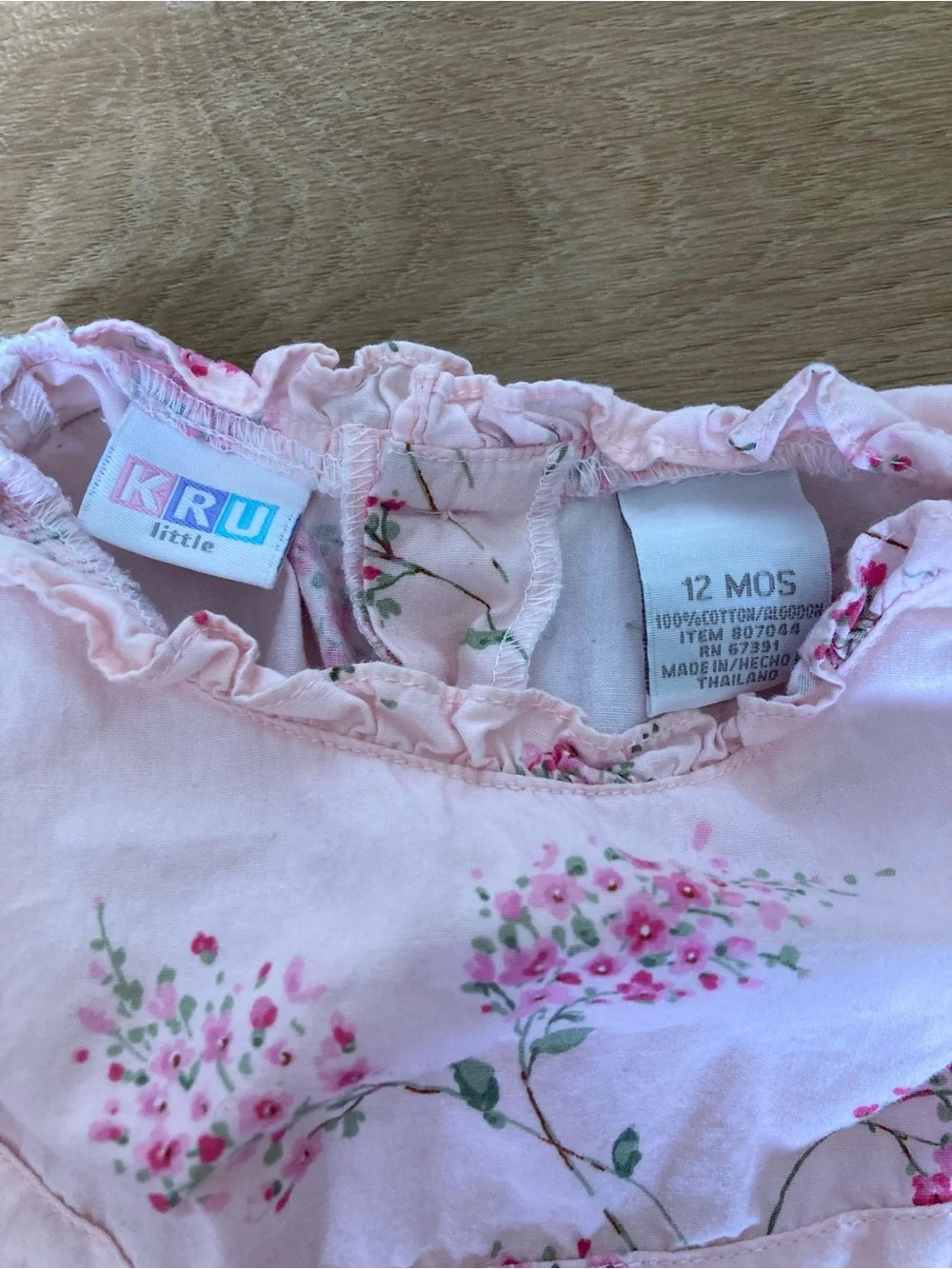 KRU Little Vintage Pink Floral Dress with Matching Bloomers